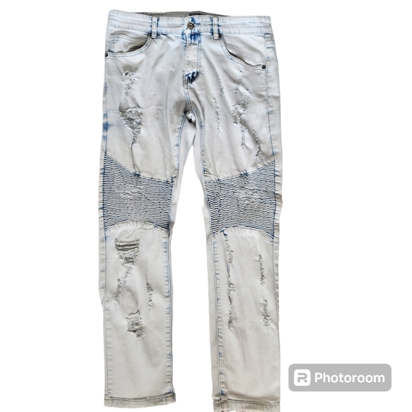 CJ Black Premium Men's Jeans Slim Skinny Flex Distressed  32/30 - Picture 1 of 11